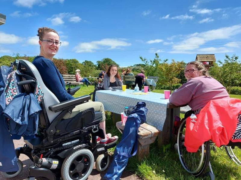 Group picnic out in the sun