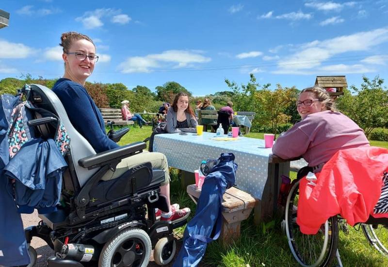 Group picnic out in the sun