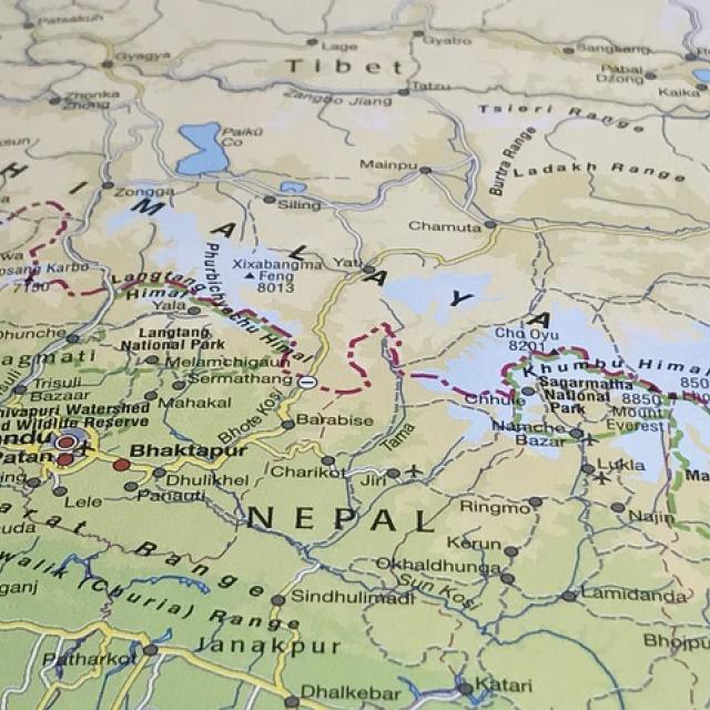 A map of Nepal.